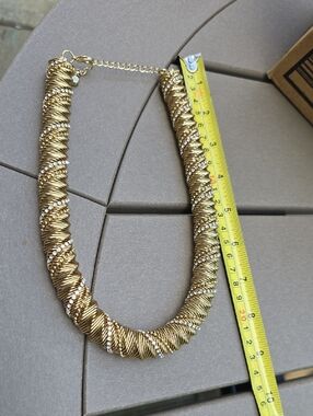 Gold Twisted Chain Statement Necklace - Women Jewelry